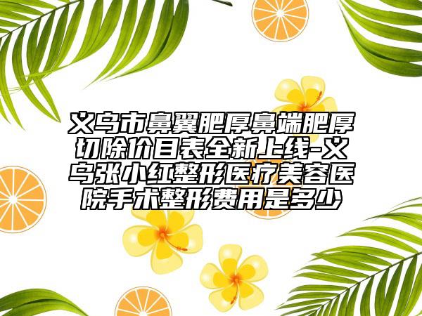 義烏市鼻翼肥厚鼻端肥厚切除價(jià)目表全新上線-義烏張小紅整形醫(yī)療美容醫(yī)院手術(shù)整形費(fèi)用是多少