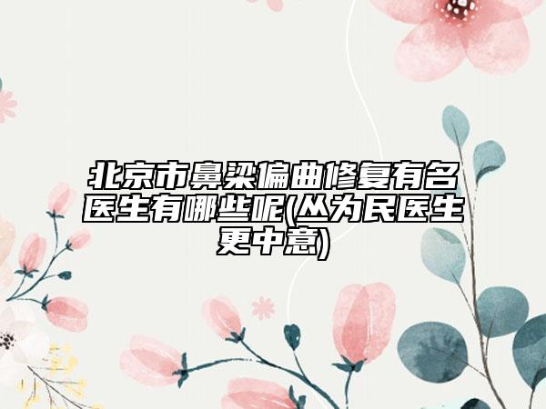 北京市鼻梁偏曲修復(fù)有名醫(yī)生有哪些呢(叢為民醫(yī)生更中意)