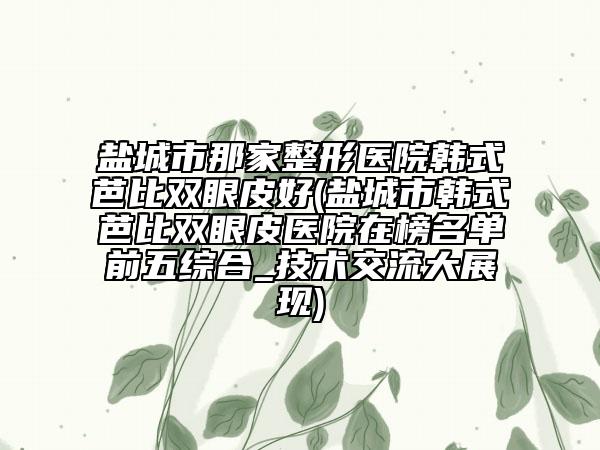 鹽城市那家整形醫(yī)院韓式芭比雙眼皮好(鹽城市韓式芭比雙眼皮醫(yī)院在榜名單前五綜合_技術交流大展現(xiàn))