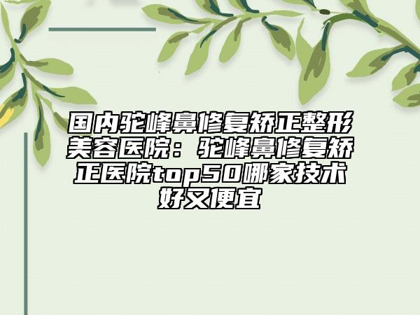國(guó)內(nèi)駝峰鼻修復(fù)矯正整形美容醫(yī)院：駝峰鼻修復(fù)矯正醫(yī)院top50哪家技術(shù)好又便宜