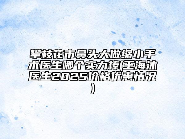 攀枝花市鼻頭大做縮小手術(shù)醫(yī)生哪個實力棒(王海沐醫(yī)生2025價格優(yōu)惠情況)