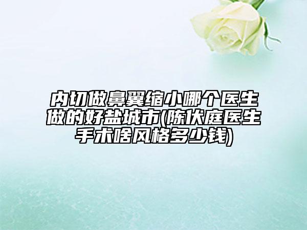 內(nèi)切做鼻翼縮小哪個(gè)醫(yī)生做的好鹽城市(陳伏庭醫(yī)生手術(shù)啥風(fēng)格多少錢(qián))