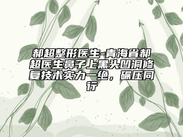 郝超整形醫(yī)生-青海省郝超醫(yī)生鼻子上黑頭凹洞修復(fù)技術(shù)實(shí)力一絕，碾壓同行
