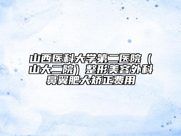山西醫(yī)科大學(xué)第二醫(yī)院（山大二院）整形美容外科鼻翼肥大矯正費(fèi)用