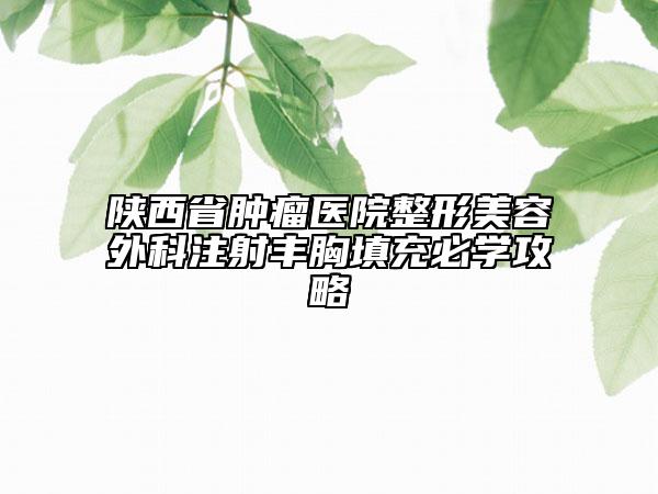 陜西省腫瘤醫(yī)院整形美容外科注射豐胸填充必學攻略