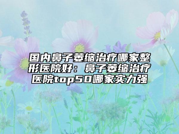 國(guó)內(nèi)鼻子萎縮治療哪家整形醫(yī)院好：鼻子萎縮治療醫(yī)院top50哪家實(shí)力強(qiáng)