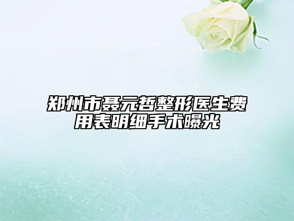 鄭州市聶元哲整形醫(yī)生費用表明細(xì)手術(shù)曝光