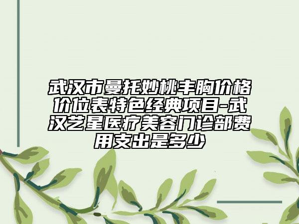 武漢市曼托妙桃豐胸價格價位表特色經(jīng)典項目-武漢藝星醫(yī)療美容門診部費用支出是多少