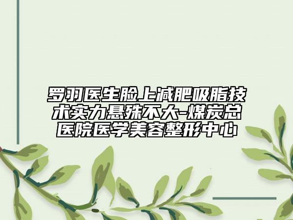 羅羽醫(yī)生臉上減肥吸脂技術(shù)實力懸殊不大-煤炭總醫(yī)院醫(yī)學(xué)美容整形中心