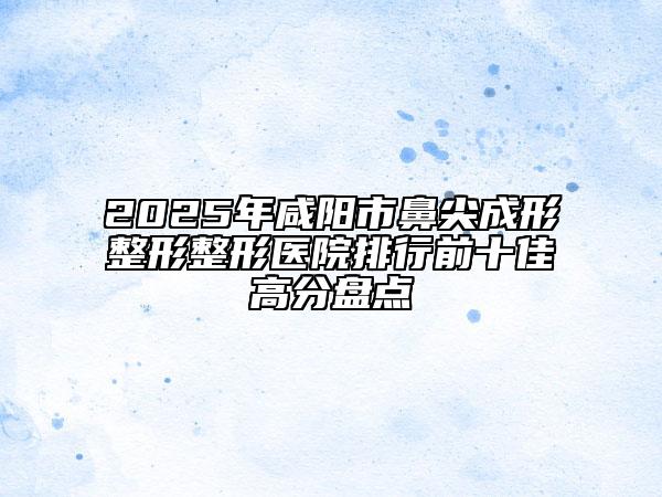 2025年咸陽市鼻尖成形整形整形醫(yī)院排行前十佳高分盤點