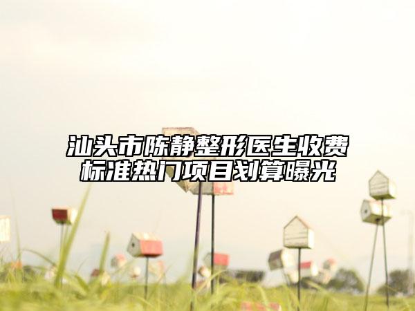 汕頭市陳靜整形醫(yī)生收費標(biāo)準(zhǔn)熱門項目劃算曝光