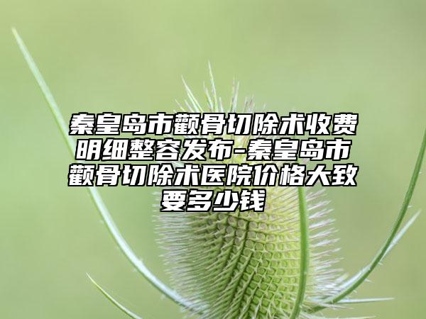 秦皇島市顴骨切除術(shù)收費(fèi)明細(xì)整容發(fā)布-秦皇島市顴骨切除術(shù)醫(yī)院價(jià)格大致要多少錢