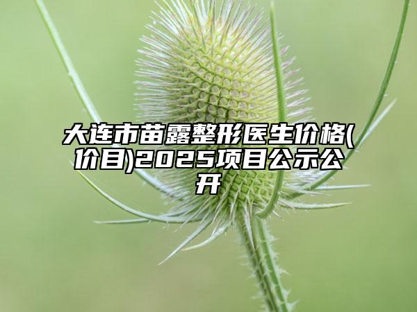 大連市苗露整形醫(yī)生價格(價目)2025項目公示公開
