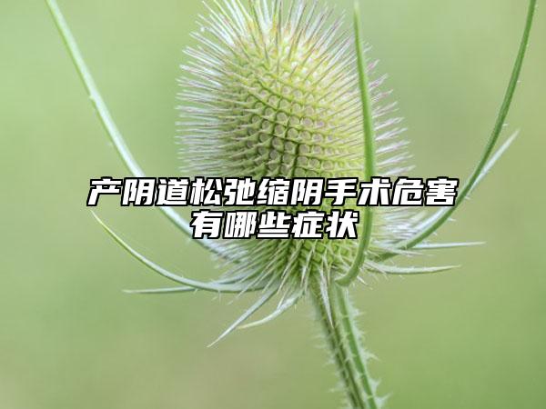 產(chǎn)陰道松弛縮陰手術危害有哪些癥狀