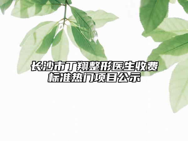 長沙市丁翔整形醫(yī)生收費標準熱門項目公示