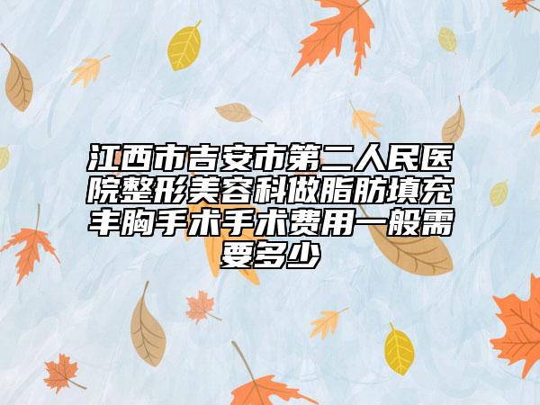 江西市吉安市第二人民醫(yī)院整形美容科做脂肪填充豐胸手術(shù)手術(shù)費(fèi)用一般需要多少