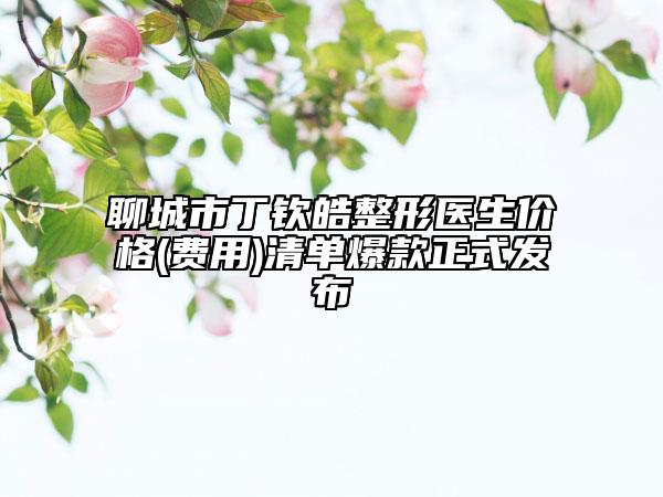 聊城市丁欽皓整形醫(yī)生價格(費用)清單爆款正式發(fā)布