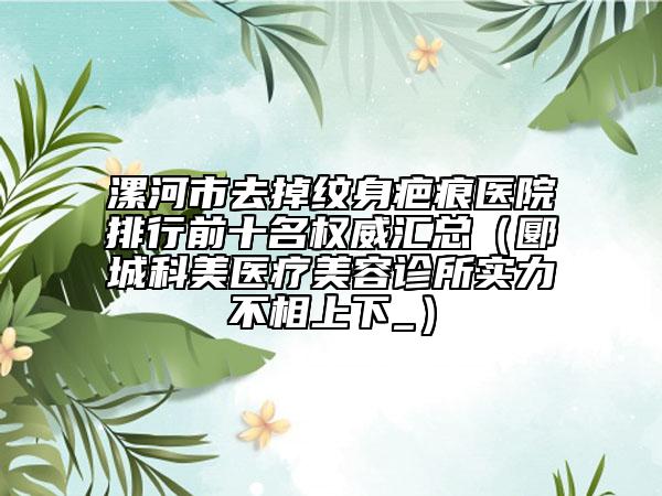 漯河市去掉紋身疤痕醫(yī)院排行前十名權威匯總（郾城科美醫(yī)療美容診所實力不相上下_）