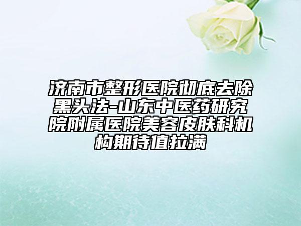 濟(jì)南市整形醫(yī)院徹底去除黑頭法-山東中醫(yī)藥研究院附屬醫(yī)院美容皮膚科機(jī)構(gòu)期待值拉滿