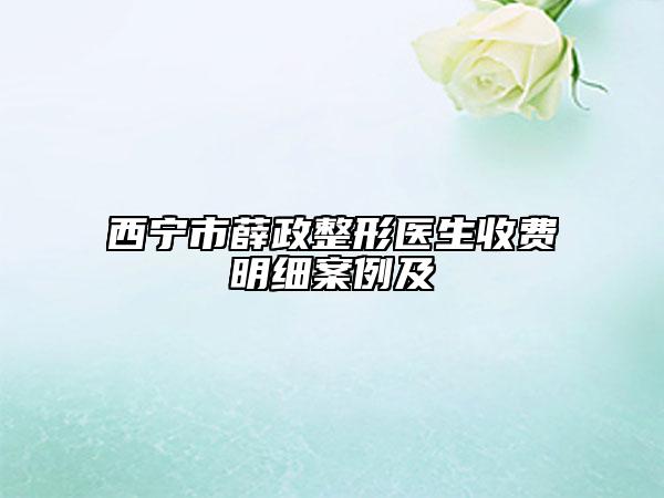 西寧市薛政整形醫(yī)生收費(fèi)明細(xì)案例及