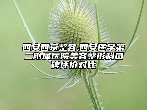 西安西京整容,西安醫(yī)學第二附屬醫(yī)院美容整形科口碑評價對比