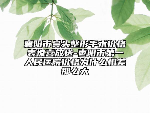 襄陽市鼻頭整形手術(shù)價格表驚喜放送-棗陽市第一人民醫(yī)院價格為什么相差那么大