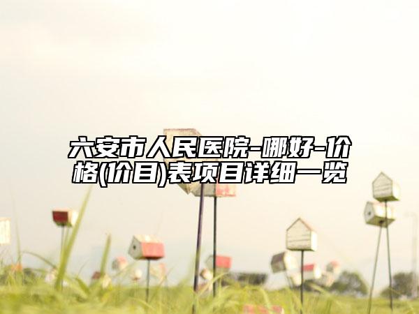 六安市人民醫(yī)院-哪好-價(jià)格(價(jià)目)表項(xiàng)目詳細(xì)一覽