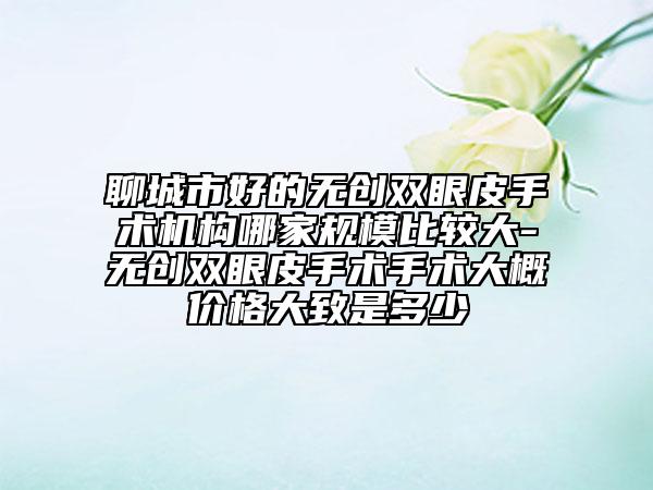 聊城市好的無(wú)創(chuàng)雙眼皮手術(shù)機(jī)構(gòu)哪家規(guī)模比較大-無(wú)創(chuàng)雙眼皮手術(shù)手術(shù)大概價(jià)格大致是多少