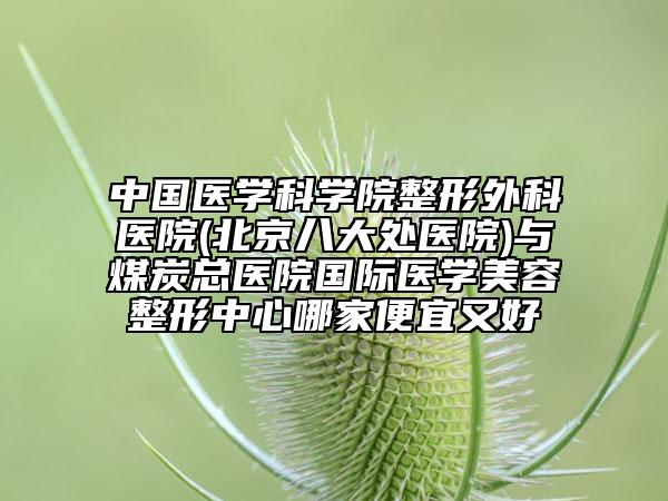 中國醫(yī)學(xué)科學(xué)院整形外科醫(yī)院(北京八大處醫(yī)院)與煤炭總醫(yī)院國際醫(yī)學(xué)美容整形中心哪家便宜又好