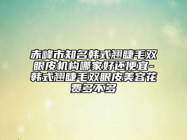 赤峰市知名韓式翹睫毛雙眼皮機構(gòu)哪家好還便宜-韓式翹睫毛雙眼皮美容花費多不多