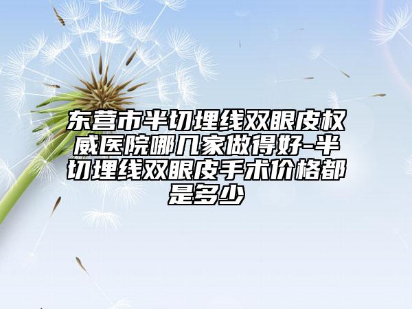 東營市半切埋線雙眼皮權威醫(yī)院哪幾家做得好-半切埋線雙眼皮手術價格都是多少