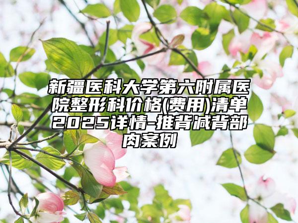 新疆醫(yī)科大學第六附屬醫(yī)院整形科價格(費用)清單2025詳情-推背減背部肉案例