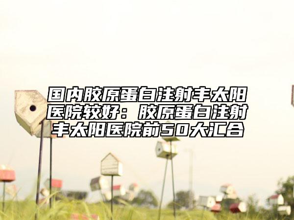 國內(nèi)膠原蛋白注射豐太陽醫(yī)院較好：膠原蛋白注射豐太陽醫(yī)院前50大匯合
