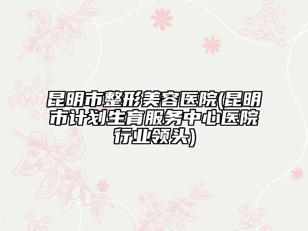 昆明市整形美容醫(yī)院(昆明市計(jì)劃生育服務(wù)中心醫(yī)院行業(yè)領(lǐng)頭)