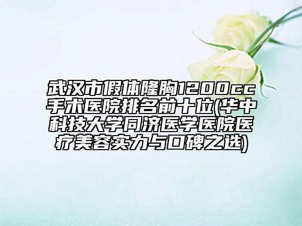武漢市假體隆胸1200cc手術醫(yī)院排名前十位(華中科技大學同濟醫(yī)學醫(yī)院醫(yī)療美容實力與口碑之選)